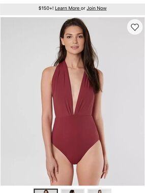 Womens One-Piece Swimsuit in Rust Red